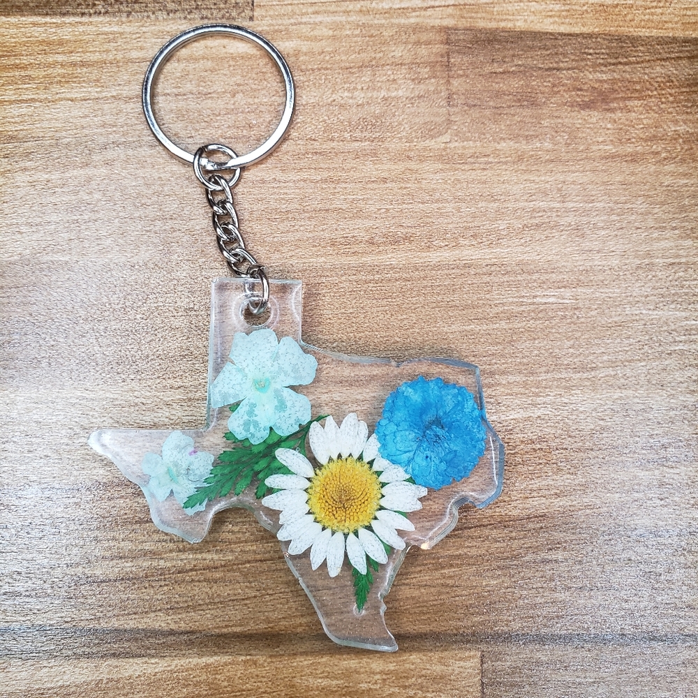 Floral texas keychain